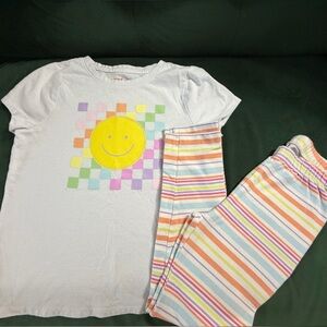 Cat & Jack Kids Colorful Striped Leggings & Tee 2pc Set